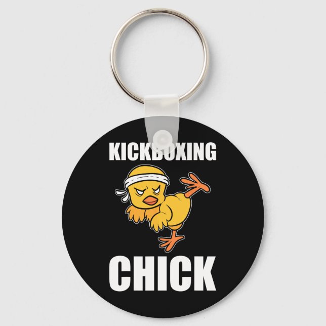 Llavero Chica divertida de kickboxing instructora de kickb (Anverso)
