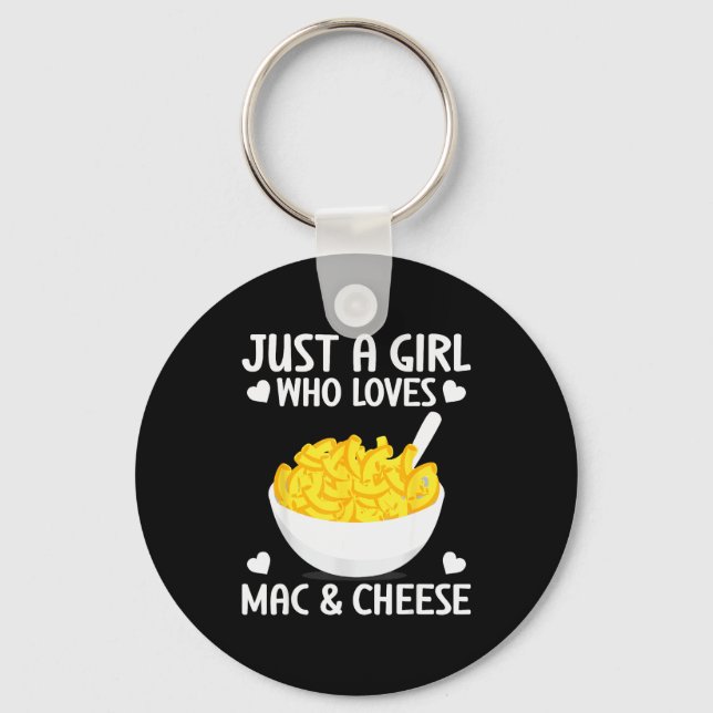 Llavero Chica Divertida De Macarrones Con Queso Que Ama Ma (Anverso)