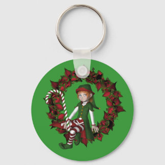 Llavero Chica Elf Sobre La Cadena De Claves De Festividad 