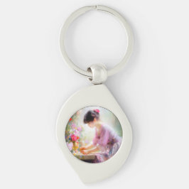 Llavero Chica en el Jardín de las Flores