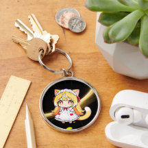 Chica Gato Chibi Rubia en Vestido Midi
