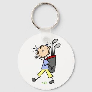Llavero Chica Golfista Con Bolsa y Palos