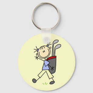 Llavero Chica Golfista Con Bolsa y Palos