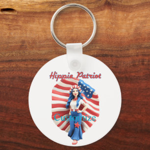 Llavero Chica hippie patriótico Thunder_Cove