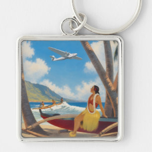 Llavero Chica Hula Hawaiana Vintage Escape Paradisíaco Alo
