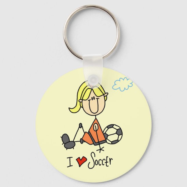 Llavero Chica I Love Soccer T-shirts and Gifts (Anverso)