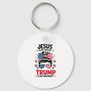 Llavero Chica Jesús Mi Salvador Trump Presidente Mujer Cri