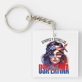 Llavero Chica Latina Día de la Independencia del 4 de Jul