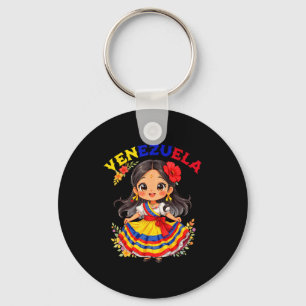 Llavero Chica linda de Venezuela Vestido tradicional Arte 