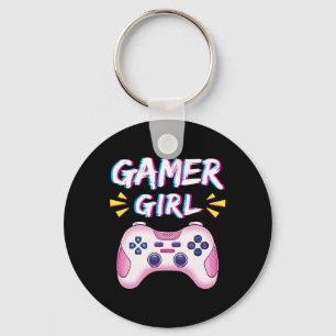 Llavero Chica Lindo Control Rosa Videojuego Chica Jugando 