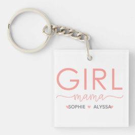 Llavero Chica mamá personalizada con los nombres de sus hi