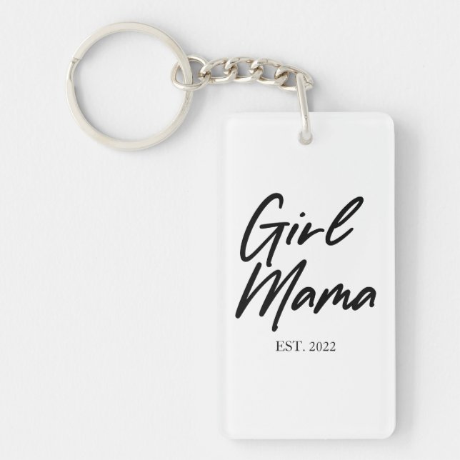 Llavero Chica Mamá Personalizado Año Este Mínimo Mamá Madr (Frente)