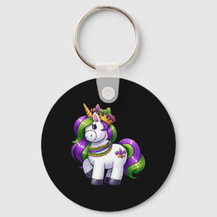 Llavero Chica Mardi Gras Princesa Unicornio Gráfico F