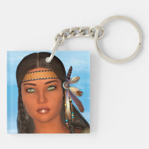 Llavero Chica nativo americano