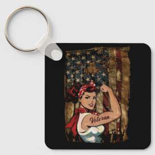Llavero Chica negra veterana mujer afroamericana