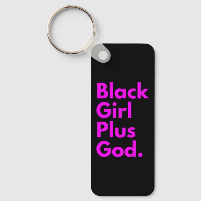 Llavero Chica NEGRO MÁS DIOS (Anverso)