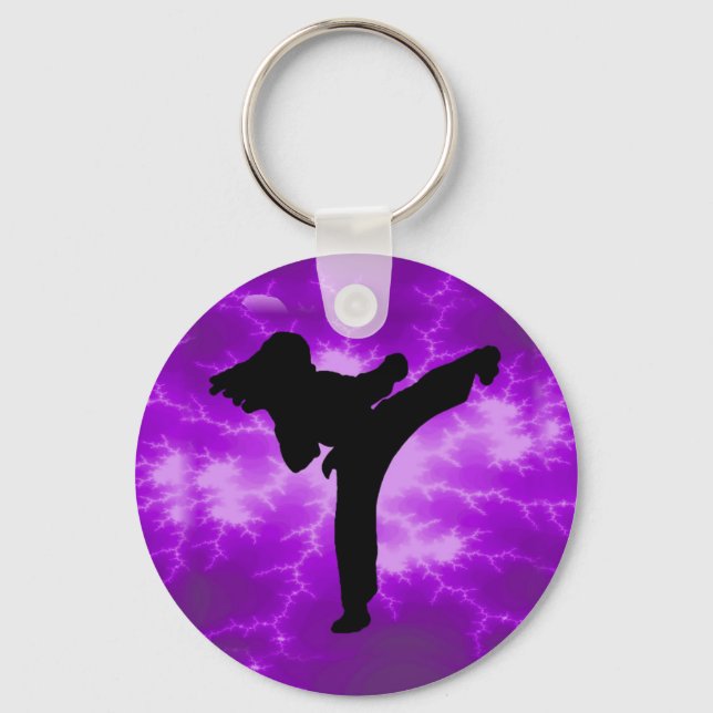 Llavero Chica Purple Lightning de artes marciales (Anverso)