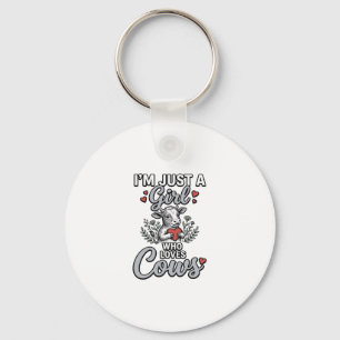 Llavero Chica Que Ama Vacas Diseño De Camiseta De Vaca Mon