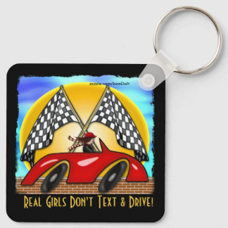 Llavero Chica, Red Hot Rod, Banderas a cuadros (Personaliz