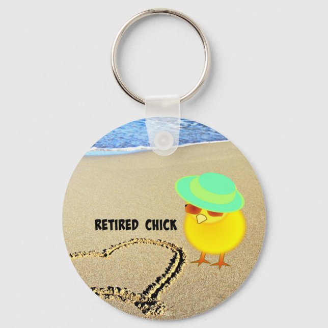 Llavero Chica retirada en la playa (Anverso)