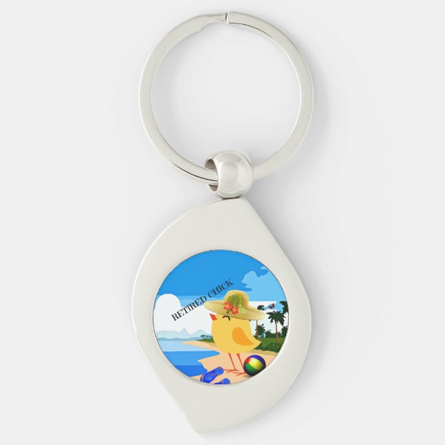Llavero Chica retirada en la playa, (Anverso)