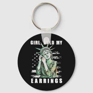 Llavero Chica Retro Agarra Mis Aretes Anti-trump Política 