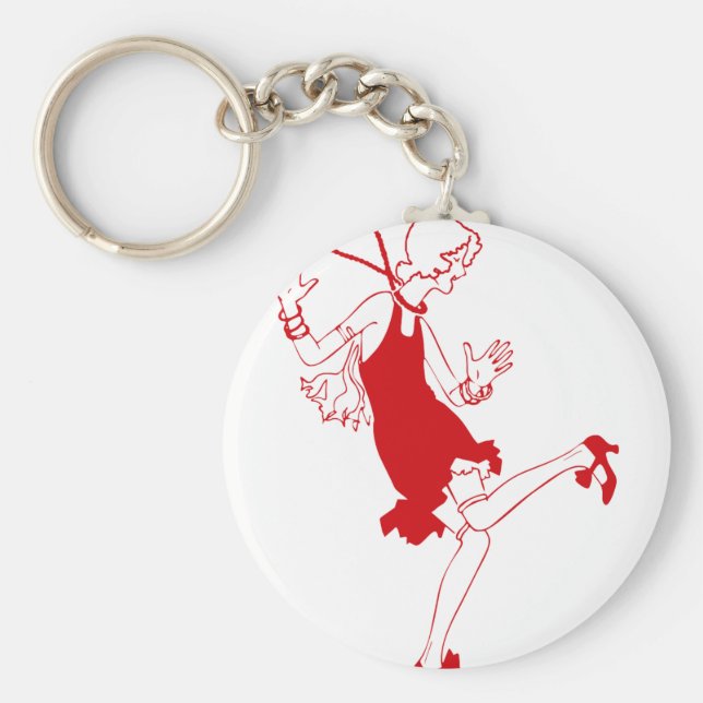 Llavero chica rojo de zapatillas (Frente)