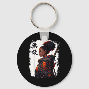 Llavero Chica Samurái Negro Anime Guerrera Afro Africana