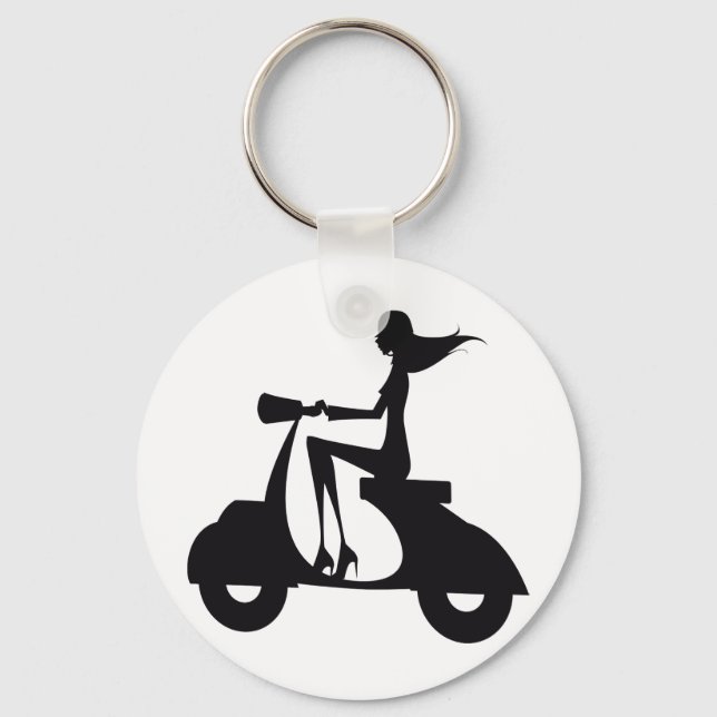 Llavero Chica Scooter negro (Anverso)