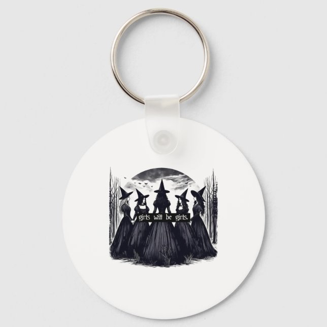 Llavero Chica será Chicas Bruja Halloween Graciosa Bruja V (Anverso)