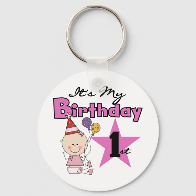 Llavero Chica son mis camisetas de cumpleaños y regalos (Anverso)