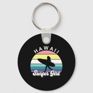 Llavero Chica Surfista Hawái Vintage Surf Hawaiano Surf B