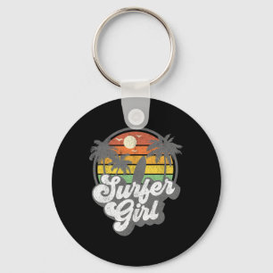 Llavero Chica Surfista Playa Retro 70s Vintage Vacaciones