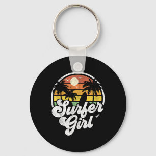 Llavero Chica Surfista Playa Retro Verano 70s Vacaciones d
