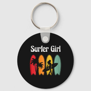 Llavero Chica surfista tabla de surf mujeres retro