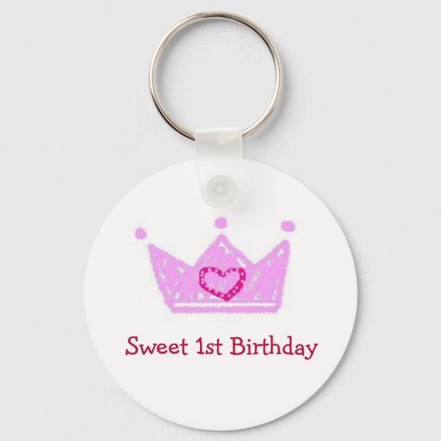 Llavero Chica Sweet 1er Birthday Key Chain (Anverso)