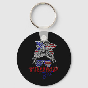 Llavero Chica Trump Moño Desordenado Votando Por Trump 202