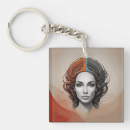 Llavero chica vívido fuera de adentro