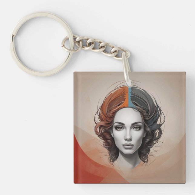 Llavero chica vívido fuera de adentro (Frente)