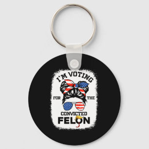 Llavero Chica Voto condenado Felon 2024 Vota Trump 45
