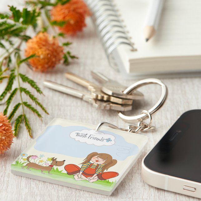 Llavero Chica Y Mejores Amigos Del Perro (Subido por el creador)