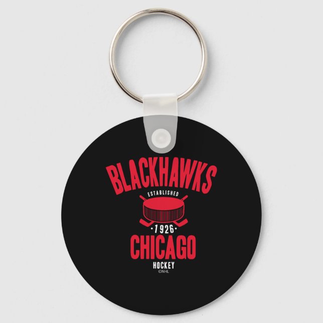 Llavero Chicago Blackhawks Hockey Puck Black Officially Li (Anverso)