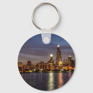 Llavero Chicago Cityscape Night New