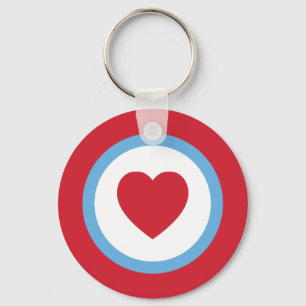 Llavero Chicago Love Keychain Círculo cardíaco Rojo