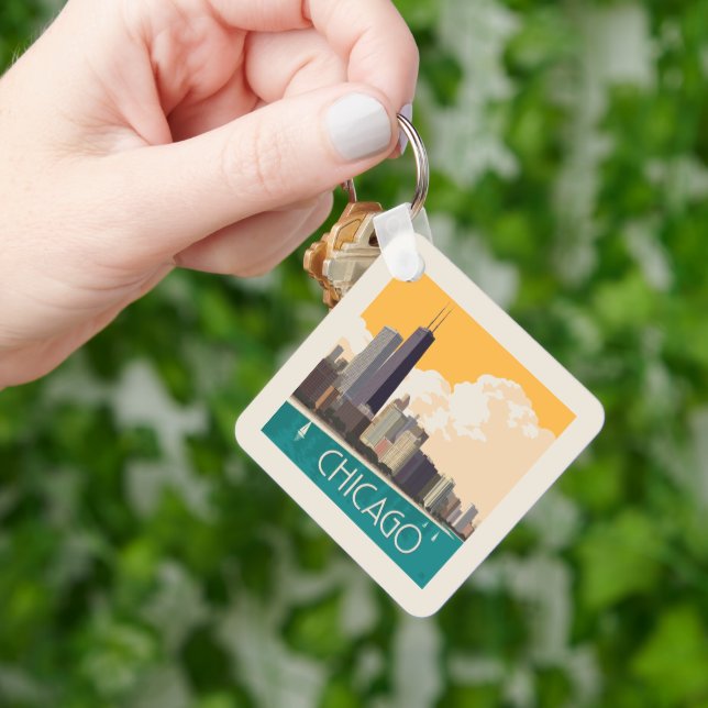Llavero Chicago | Modern Skyline (Mano)