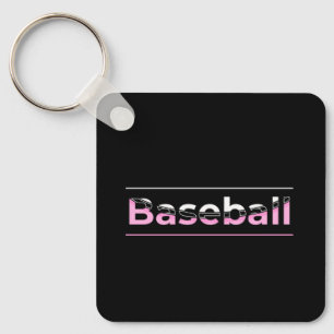 Llavero Chicas Béisbol - Tipografía Geométrica Rosa