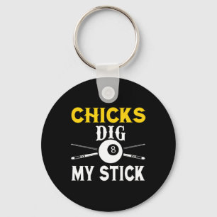 Llavero Chicas cavan My Stick Funny Pool Player Billiards 
