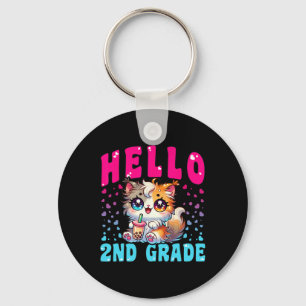 Llavero Chicas Cute Hello De 2º Grado Cat Para El Primer D