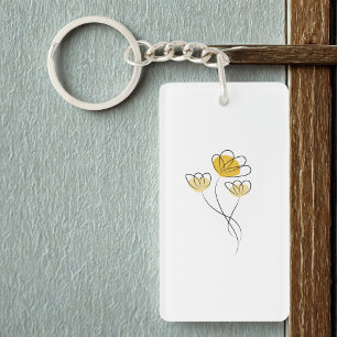 Llavero Chicas de diseño de flores minimalista simple