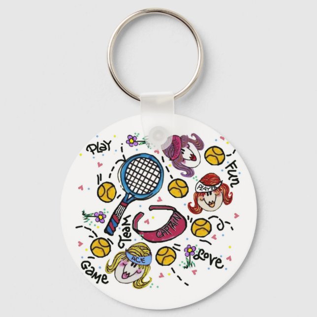 Llavero Chicas de Keychain y Tennis (Anverso)